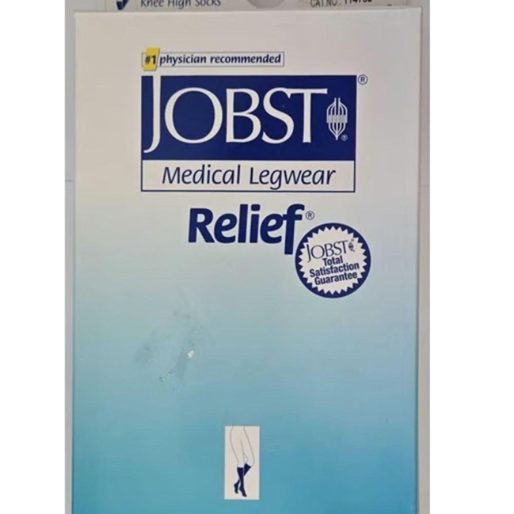 Jobst Relief Knee High Compression Socks Black Medical Legwear Size Large 114702